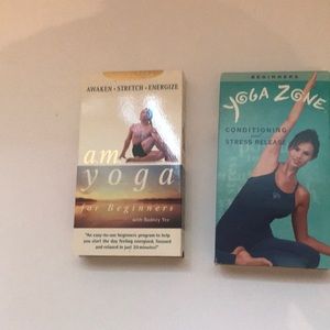 Two VHS yoga tapes